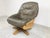 Brutalist Oak and Leather Swivel Chair, 1970s For Sale - Image 6 of 12
