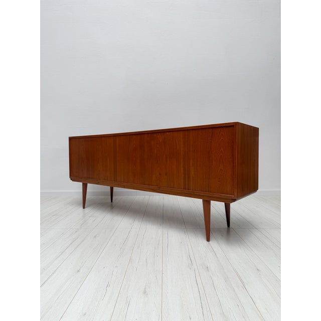 Brown Vintage Danish Model 18 Sideboard in Teak by Gunni Omann for Omann Jun, 1960s For Sale - Image 8 of 13