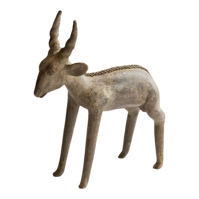 Vintage African Antelope Sculpture For Sale