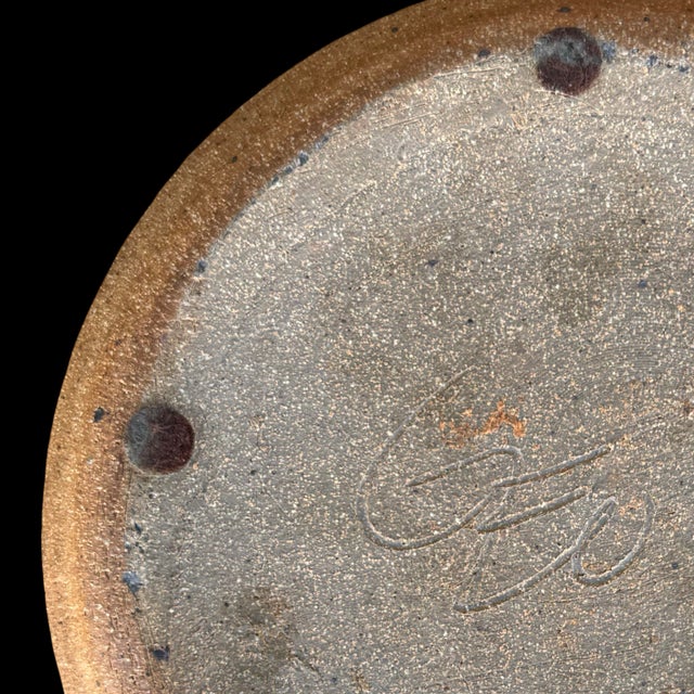 Tan Vintage Mid-Century Studio Pottery Stoneware Cheese Dome Butter Dish W/ Lid, Signed For Sale - Image 8 of 8