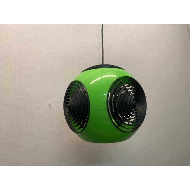 Vintage Ufo Ceiling Lamp in Green Plastic and with Black Grids from Massive Lighting, 1970s For Sale - Image 9 of 18