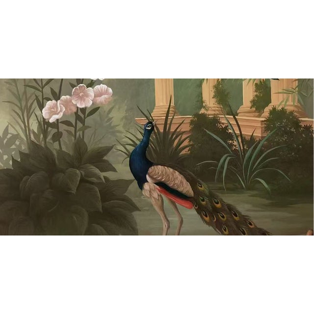 Not Yet Made - Made To Order 36" * H96" * 2ps, French Classical Palace Wallpaper, Roman Column and Peacock Mural, Vintage Garden Wall Covering For Sale - Image 5 of 5