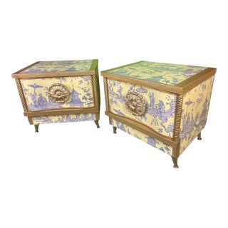 Mid 20th Century Chinoiserie Nightstands - a Pair For Sale