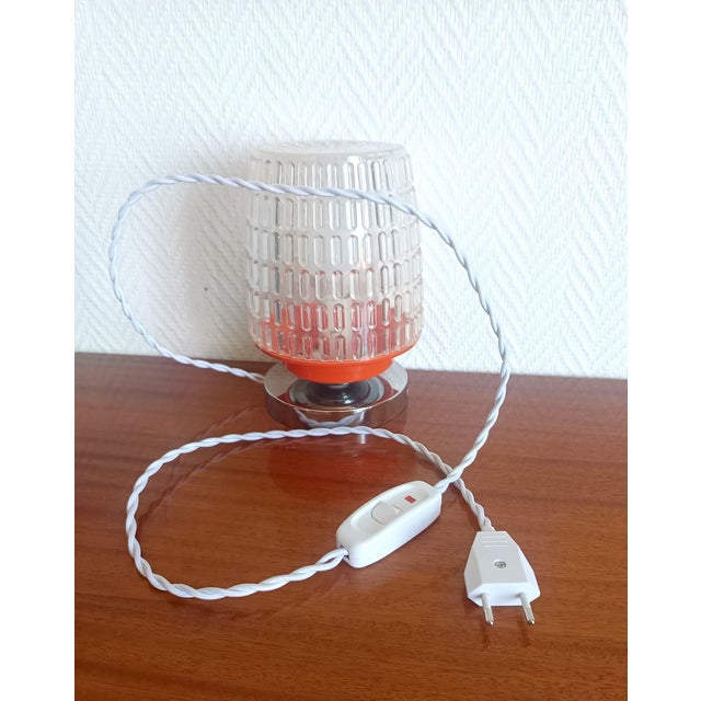 Orange Space Age Orange and Chrome Table Lamp, 1970s For Sale - Image 8 of 9