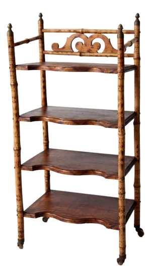 Antique Bamboo Etagere Shelf