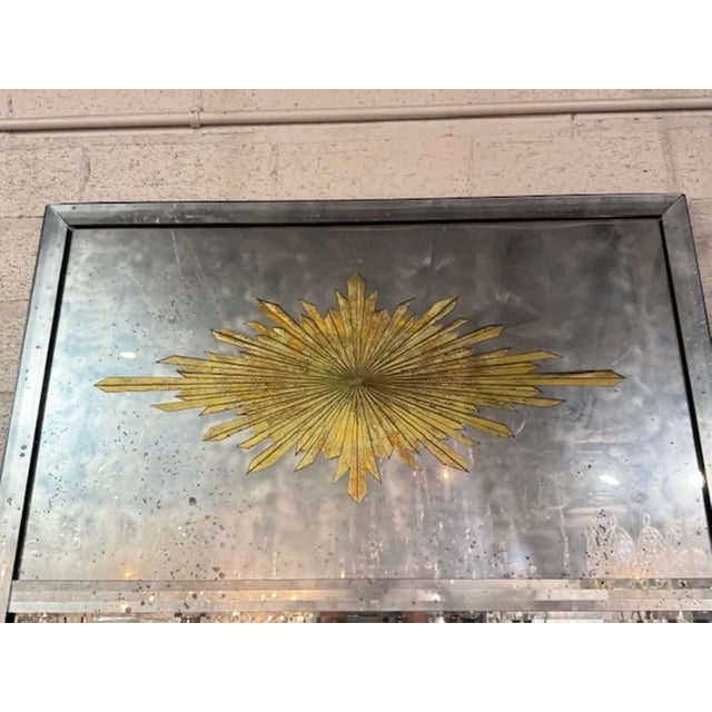 Pair of Jansen Manner Eglomise' Mirrors For Sale - Image 4 of 5