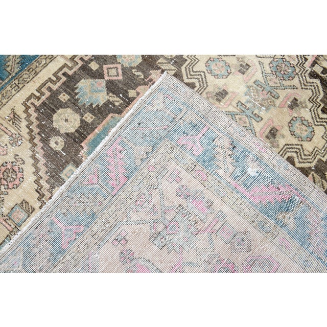 1970s 1970s Vintage Persian Handmade Wool Cotton Area Rug For Sale - Image 5 of 11