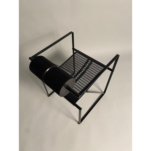 Second Black Metal Chair Aka Mod. 602 attributed to Mario Botta, 1982 For Sale - Image 6 of 10
