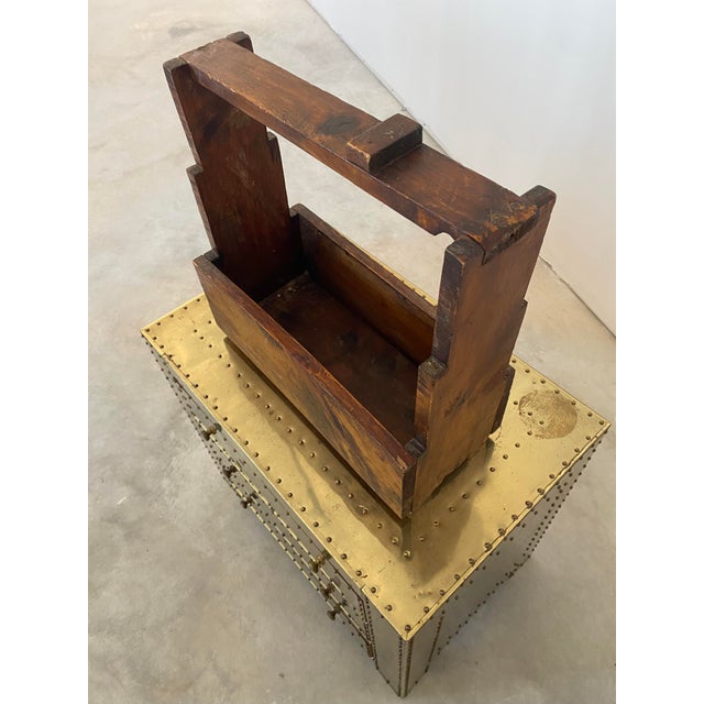 Folk Art Primitive Tool Caddy Display Box For Sale - Image 9 of 17