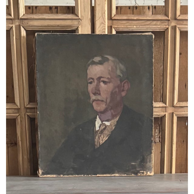 Original oil on canvas portrait by listed American artist Frank Tolles Chamberlin (1873–1961). Born in Chelsea,...