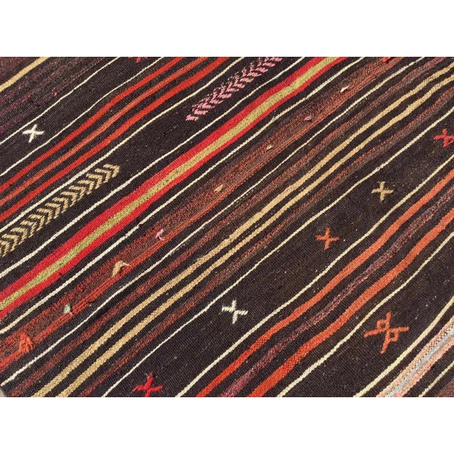 Tribal Striped Turkish Kilim Rug - 75" X 116" For Sale - Image 9 of 11