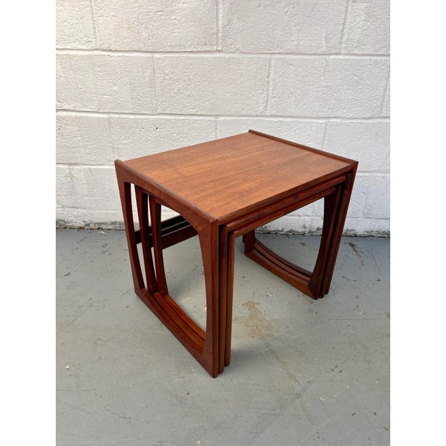 G-Plan Furniture Set of Three Mid 20th Century "Quadrille" Nesting Tables by G-Plan For Sale - Image 4 of 12