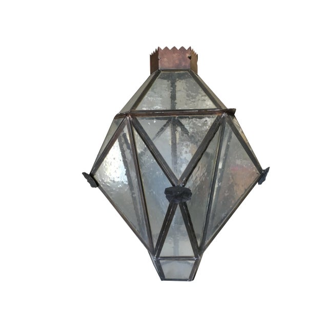 Large Geometric Bronze and Copper Lantern in the Style of Lyman Drake For Sale - Image 10 of 10
