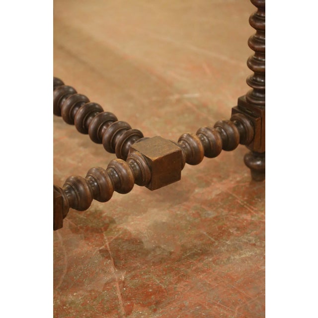 19th Century Spanish Baroque Walnut Console Table Desk With Single-Plank Top For Sale - Image 4 of 9