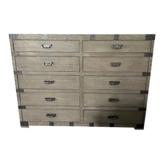 Restoration Hardware Heirloom Silver-Chest 10-Drawer Dresser For Sale