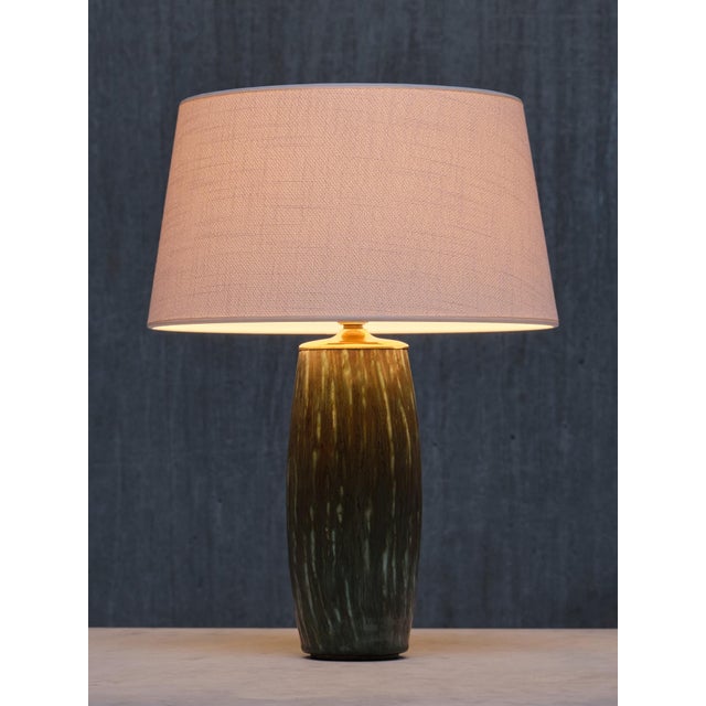 Rubus Green Ceramic Table Lamp by Gunnar Nylund for Rörstrand, 1960s For Sale - Image 10 of 12