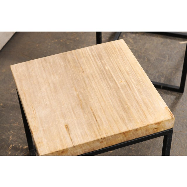 Petrified Wood Top & Iron End Tables - A Pair For Sale In Atlanta - Image 6 of 9