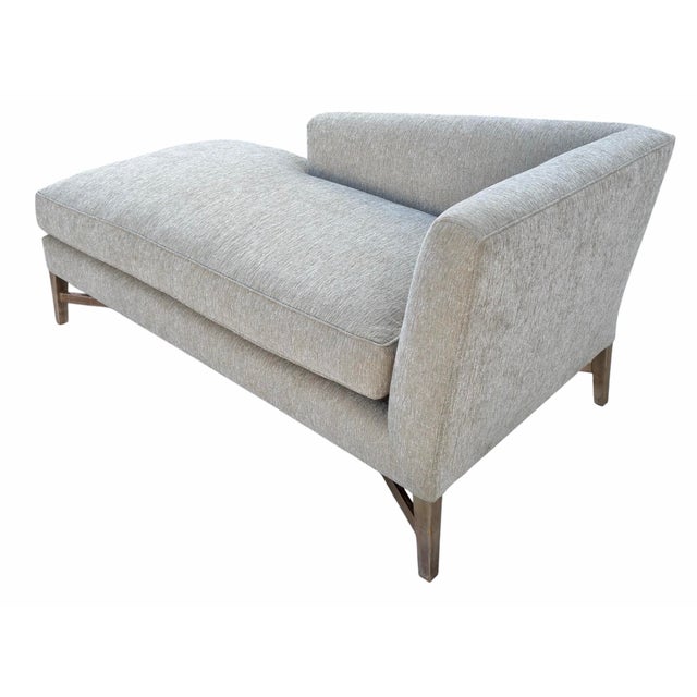 Nancy Corzine Venetian Sterling Silver Giltwood Chaise W Cut Velvet Upholstery. “Fontaine” chaise