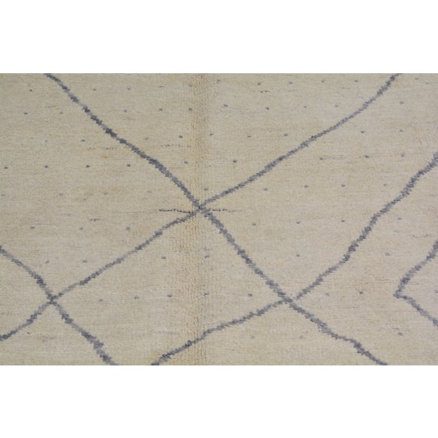 Contemporary 1990s Moroccan Hand Knotted Rug With Soft Texture,5'7"X8' For Sale - Image 3 of 7