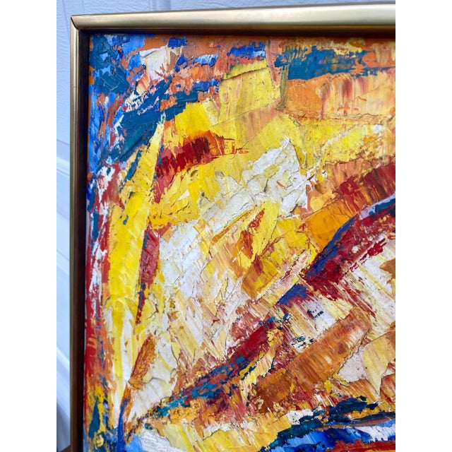 Mid 20th Century 1970s Original Fauvist Abstract Impasto Painting, Framed For Sale - Image 5 of 12