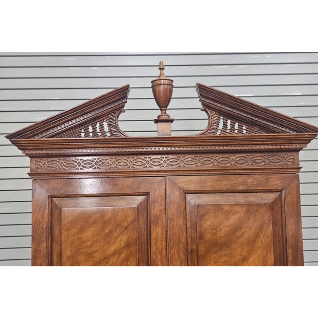 Wood Late 20th Century Baker Historic Charleston Chippendale Mahogany Secretary Desk With Bookcase For Sale - Image 7 of 10