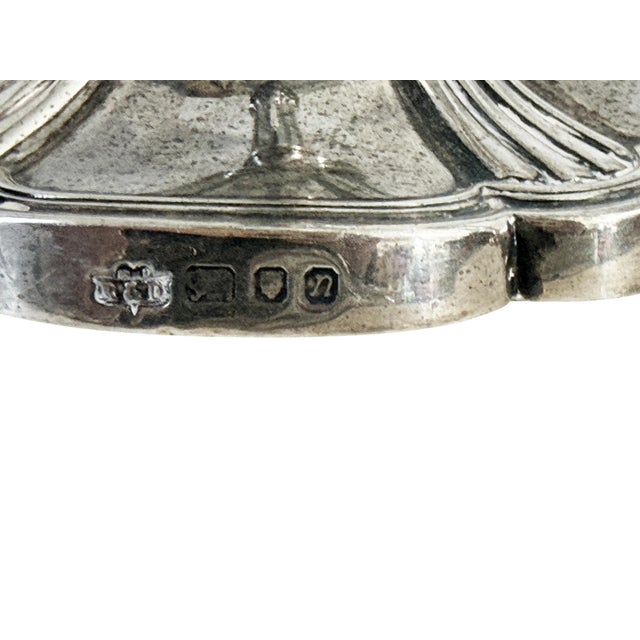 1910s Pair of Elegant Sterling Silver 925 Candle Holders, London, England, 20th Century For Sale - Image 5 of 8