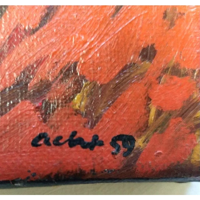 René Acht, Composition, Oil on Canvas, 1959 For Sale - Image 3 of 6
