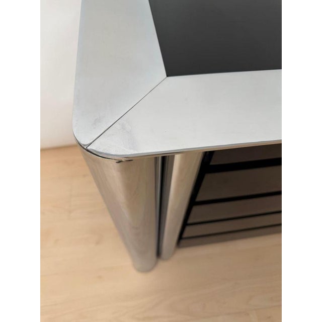 Chest of Drawers in Black Lacquer and Chrome by A. Mosca for Cinova, Italy, 1969 For Sale - Image 13 of 18