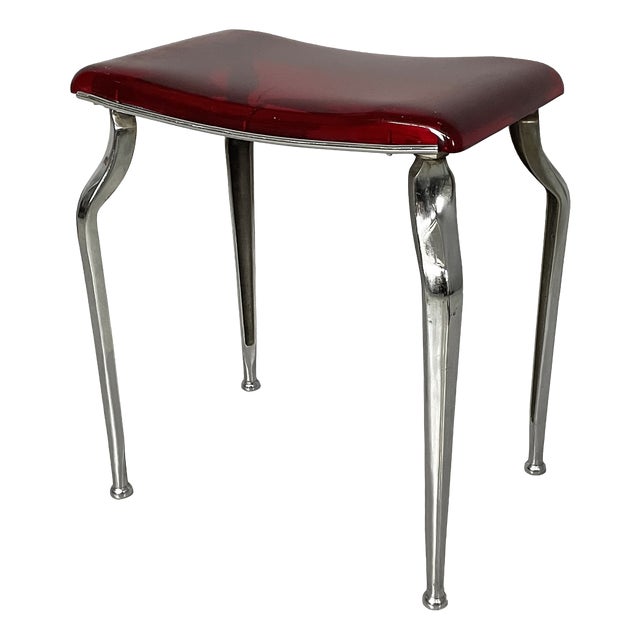 Art Deco Italian Bakelite and Metal Stool, 1930s For Sale