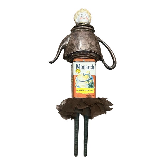 Contemporary Bill Finks Primitive Twig Wall Doll Tea Pot For Sale