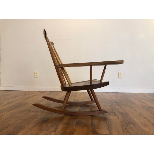 Nakashima Hand Crafted Walnut Rocking Chair Chairish