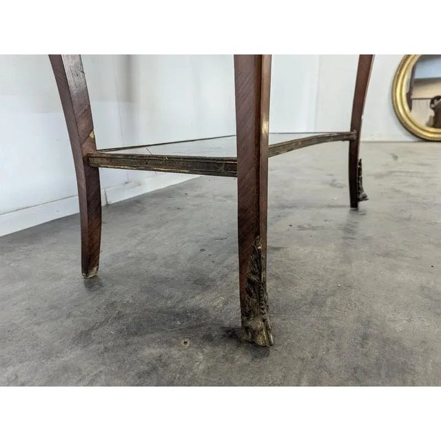 Brown Transition Style Display Case in Rosewood Marquetry For Sale - Image 8 of 9