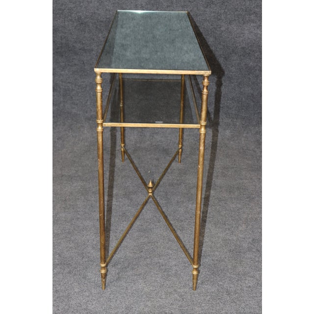 Directoire Style 1980's Glass Top Two Tier Console Table For Sale In Philadelphia - Image 6 of 6