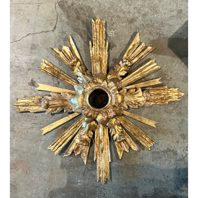 Vintage Boho Gilt Wood Mirror For Sale In West Palm - Image 6 of 6
