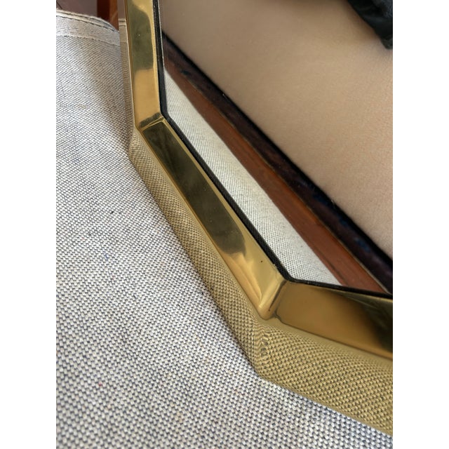Brass Vintage Brass Octagonal Mirror For Sale - Image 8 of 12