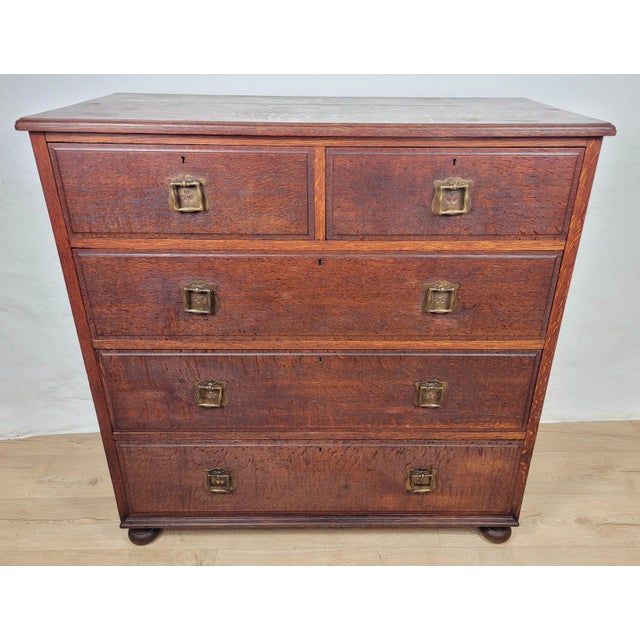 Edwardian Chest of Drawers in Oak, 1910s For Sale - Image 11 of 18