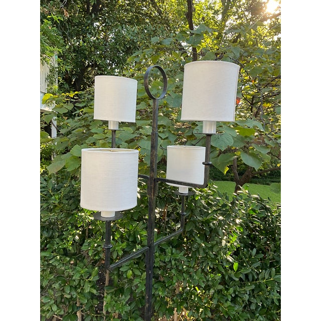 Metal 1950s Tommi Parzinger Sculptural Gilt Steel Floor Lamp For Sale - Image 7 of 7