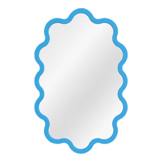 Modern Light Blue Oval Wall Mirror for Modern Bathroom – Hvyli Oval 60 For Sale