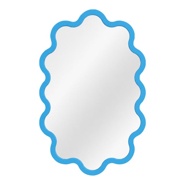 Modern Light Blue Oval Wall Mirror for Modern Bathroom – Hvyli Oval 60 For Sale