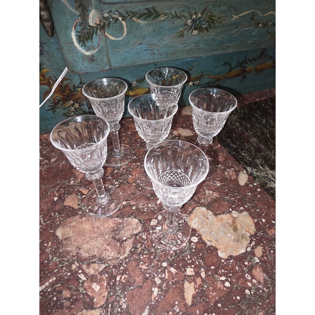1920s Six St. Louis Crystal "Tommy" Pattern Cordial Glasses For Sale - Image 5 of 7