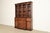 English Baker Furniture Georgian Carved Mahogany Breakfront Bookcase Cabinet With Secretary Desk For Sale - Image 3 of 15