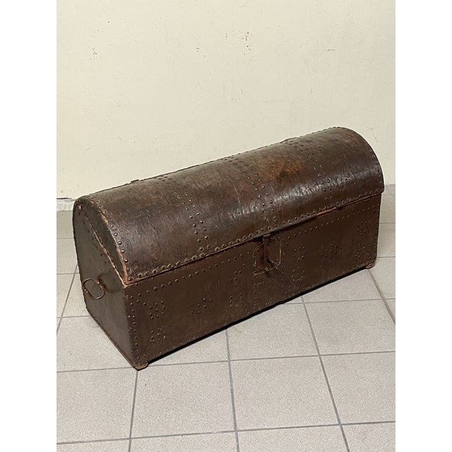 Antique Studded Travel Trunk, 18th-19th Century For Sale - Image 15 of 18