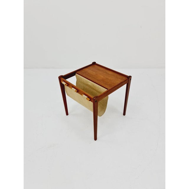 Mid-Century Danish Teak Side Table with Magazine Rack, 1960s For Sale - Image 11 of 11