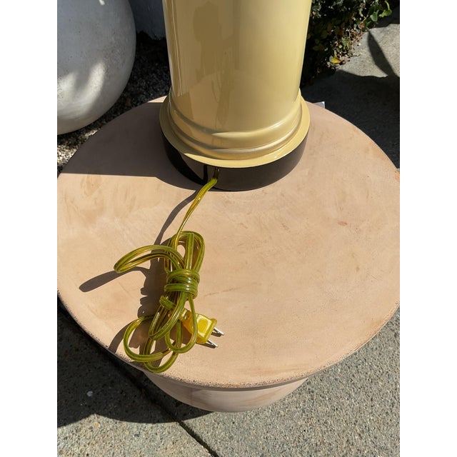 Vintage Greek Key Gold Leaf Column Table Lamp For Sale - Image 10 of 16