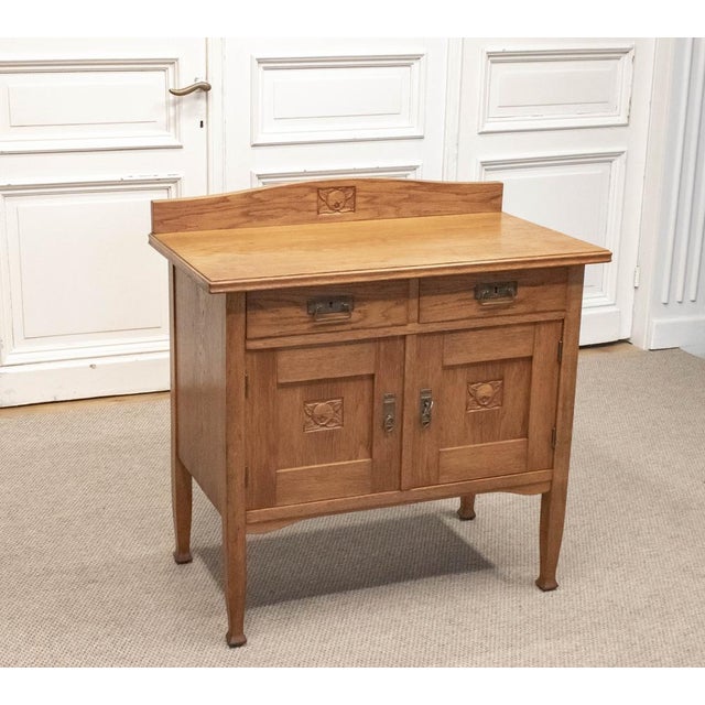 1930s Small Art Nouveau Swedish Oak Sideboard, 1930s For Sale - Image 5 of 12