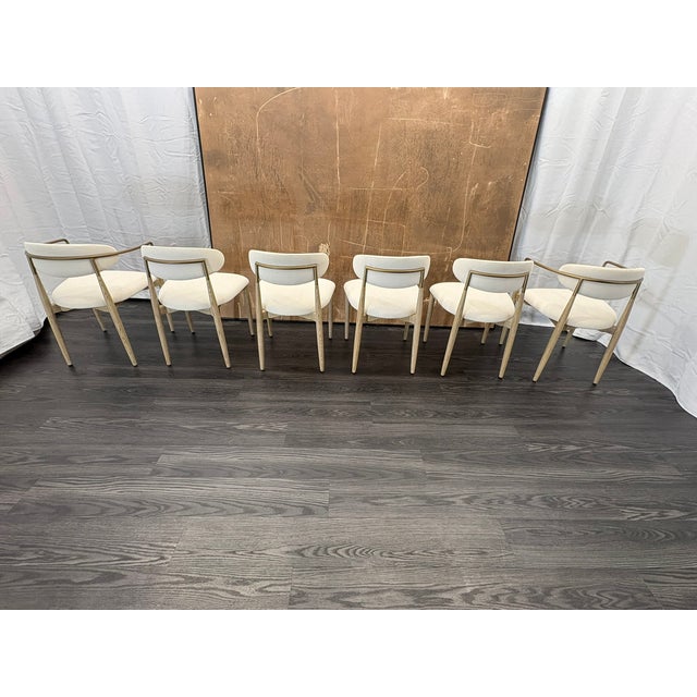 Restoration Hardware Arno Fabric Dining Chairs Complete Set of 6 | 4 Side Chairs & 2 Armchairs For Sale - Image 15 of 18