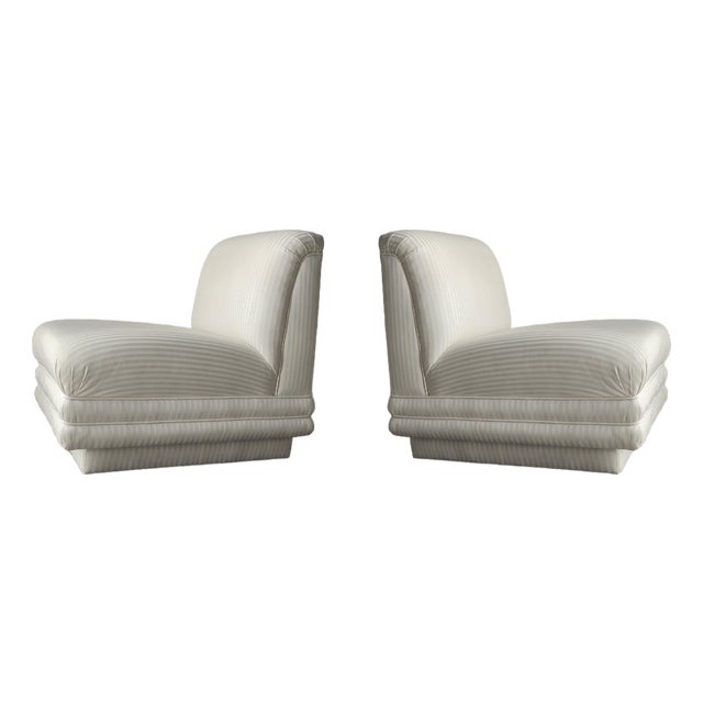Large Scale Pair of Post Modern Slipper Chairs For Sale