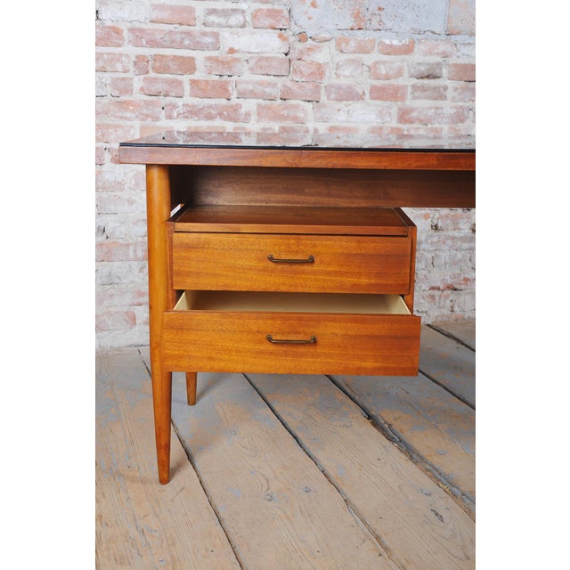 Mid-Century Czech Writing Desk in Mahogany Veneer, 1950s For Sale - Image 6 of 15