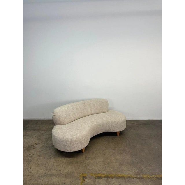 Contemporary Made to Order Kidney Loveseat Sofa For Sale - Image 3 of 11