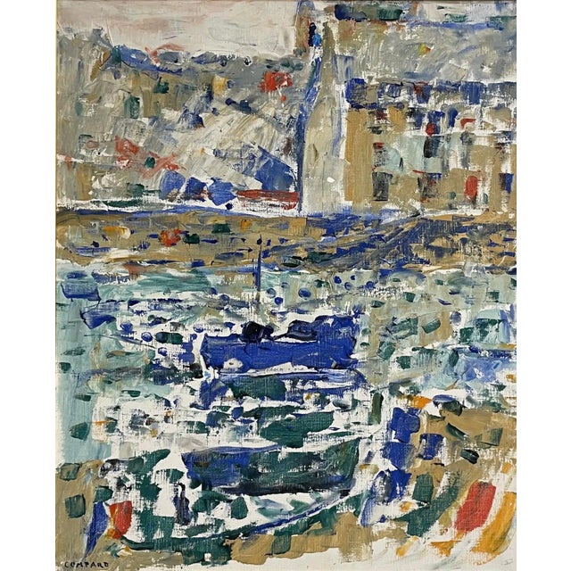 Émile François Jacques Compard (1900–1977), abstract oil on canvas, signed lower left “Compard”. Compard studied at the...
